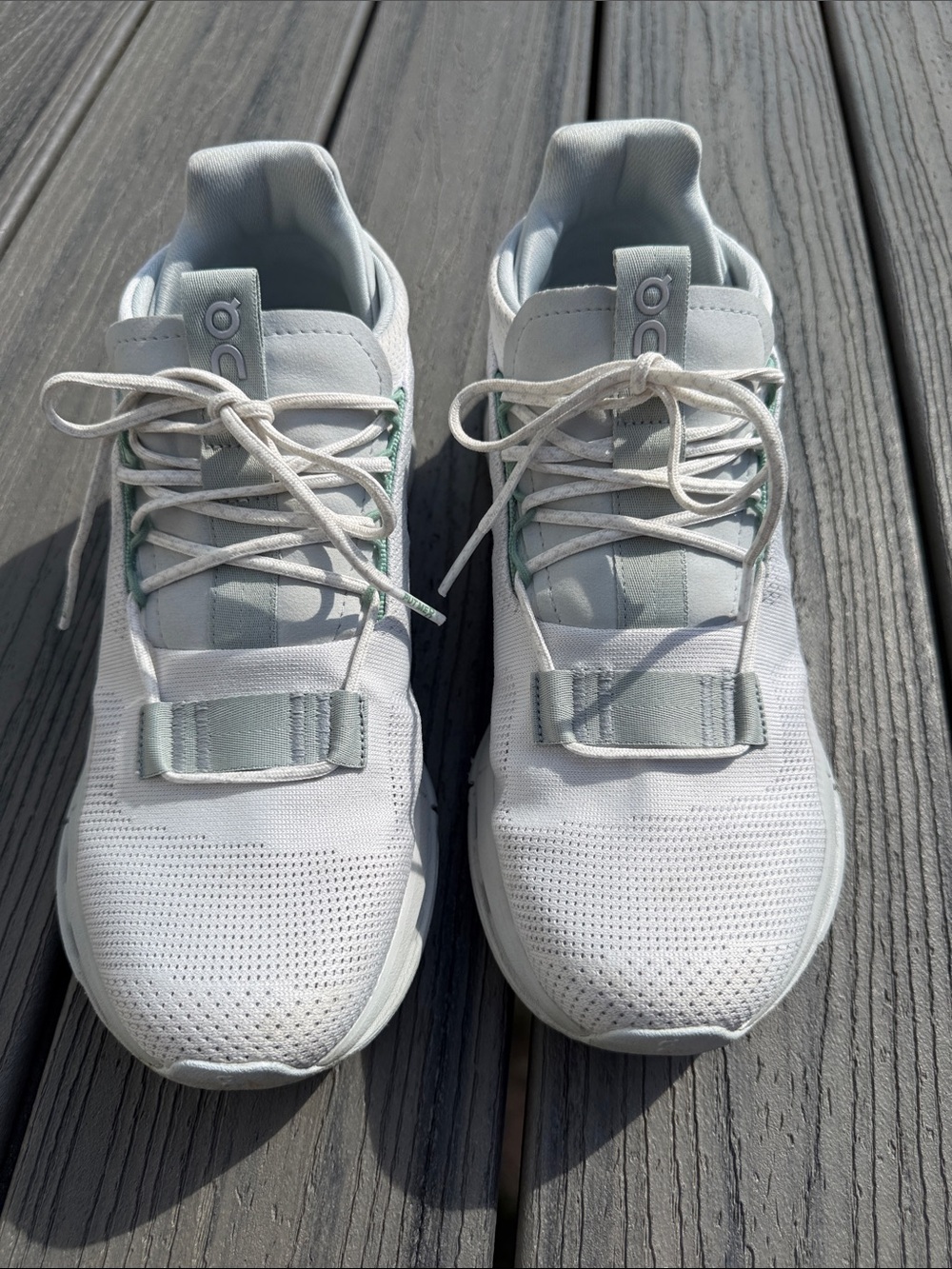 On Running Men's Athletic Sneakers in White and Light Gray